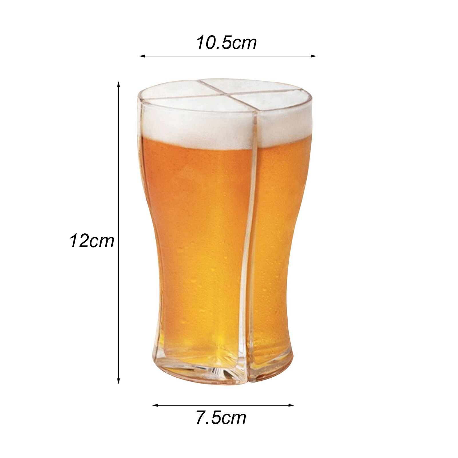 Bierglazen Cup 4 In 1 Bier Mok Grappig Acryl Glas Bier Mokken Set Bar Party Scheidbare Glas Cup: Type A - Large