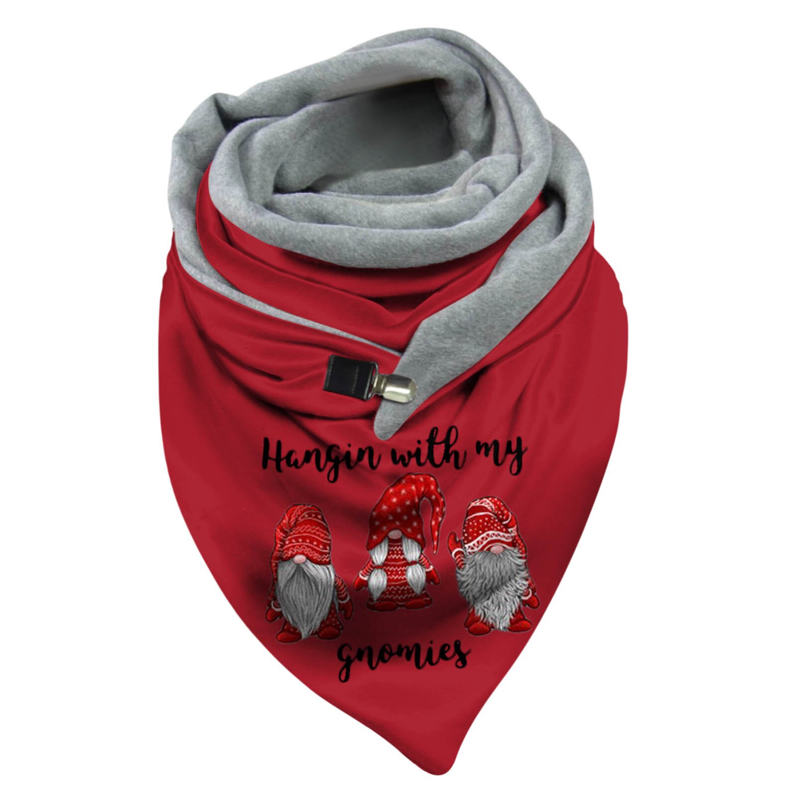 Kvinder juletryk tørklæde multifunktionelt sjal tørklæde knap tørklæde damer soild dot neck gamacher vinter wrap #35: H