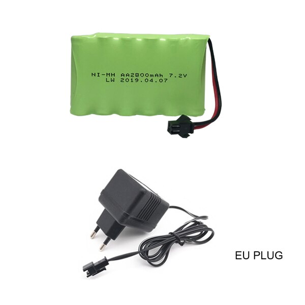 7,2 V 2800mah AA NI-MH Batterie SM Stecker mit ladegerät einstellen Hohe kapazität elektrische spielzeug batterie Fernbedienung Auto schiff roboter 7,2 v batterie: weiß