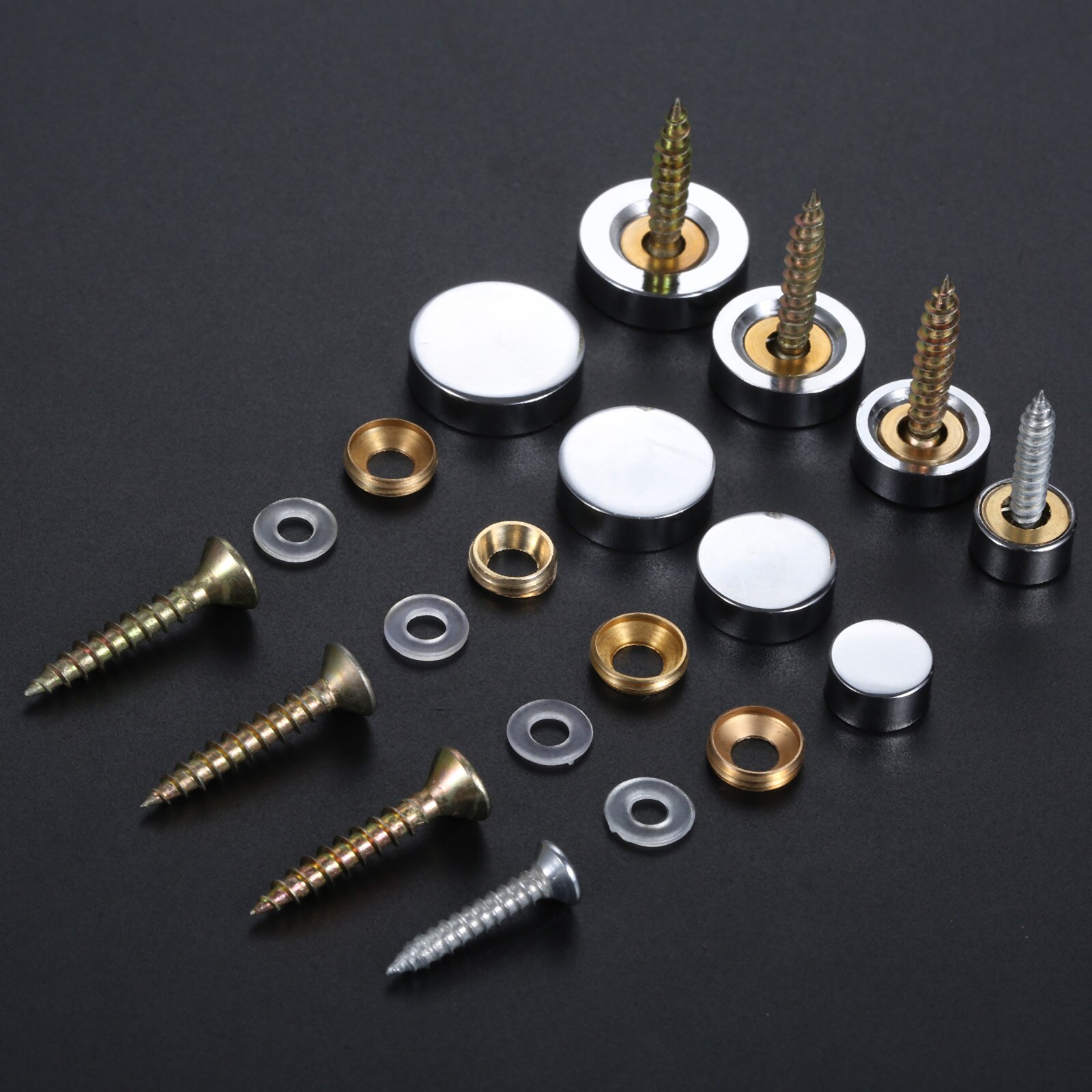 4 st dekor spegel spik solid koppar lock lock fästelement fixering speglar glas te bord garderob 10/14/16/18mm m/skruv+bricka