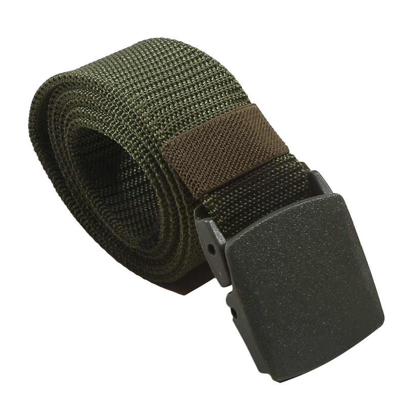 Nylon-Segeltuch-Gürtel mit Kunststoffschnalle für Herren und Damen, Arbeit Ich bin Freien, 1,5 Zoll breit, metallfrei, militärischer taktischer Taillengürtel, Flughafenfreundlich: Armee Grün