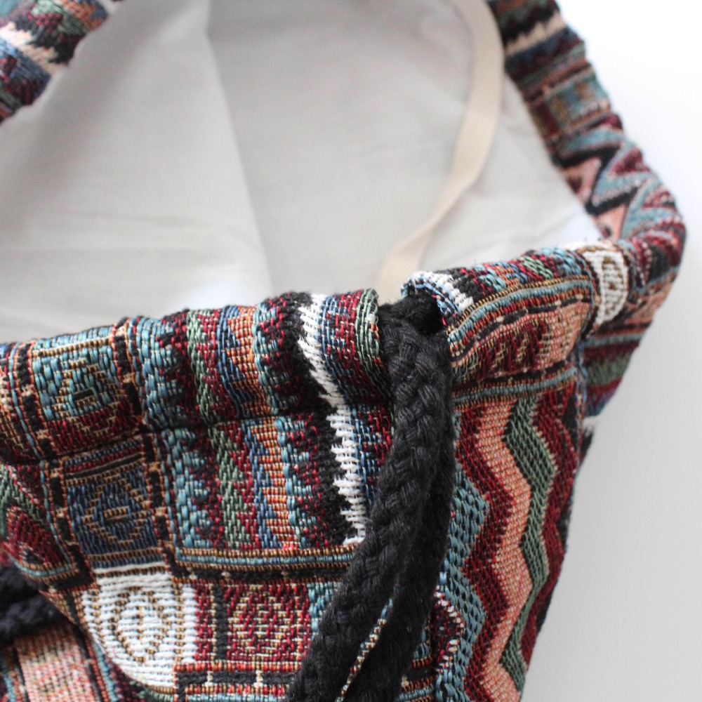 LilyHood damski plecak z tkaniny żeński cygański czeski boho chic Aztec Ibiza Tribal etniczny Ibiza brązowy plecak ze sznurkiem torby