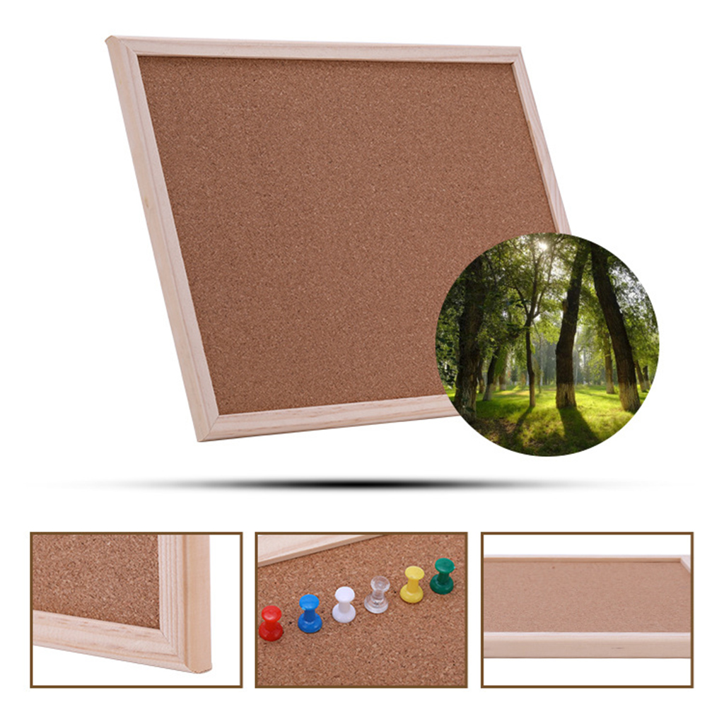 40x30cm Cork Board Drawing Board Pine Wood Frame White Boards Home Office Decorative