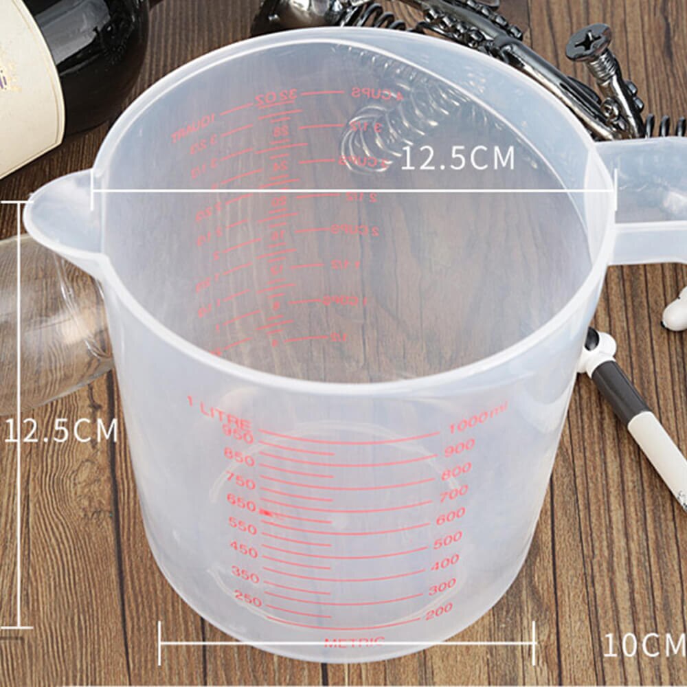 250/500/1000 Ml 3 Pcs Plastic Maatbeker Kruik Giet Uitloop Oppervlak Keuken Tool Cup Met Afgestudeerd Keuken