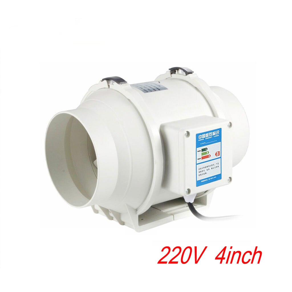 4 inch 220V Exhaust Fan Home Silent Inline Pipe Duct Fan Bathroom Extractor Ventilation Kitchen Toilet Wall Air Clean Ventilator