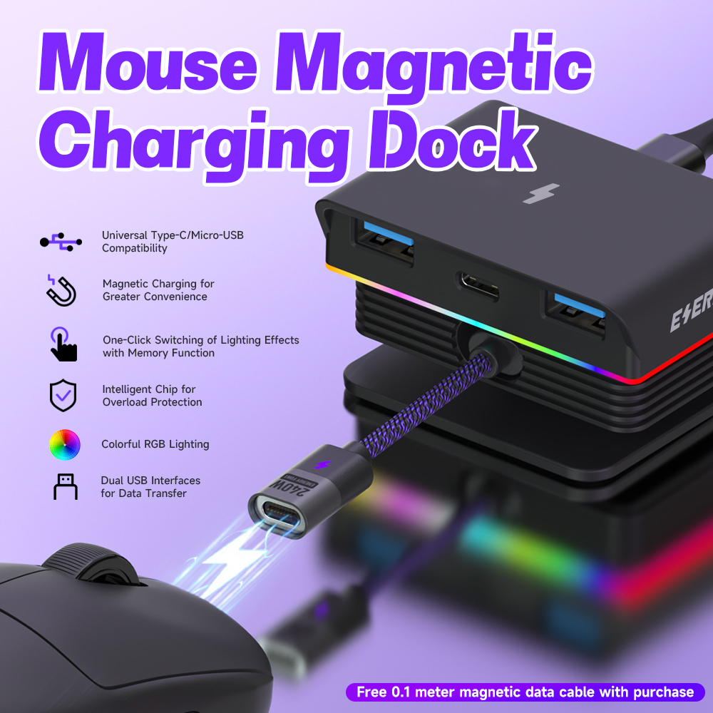 RGB Mouse Magnetic Charge Dock for Logitech G PRO X SUPERLIGHT 2 MX Master 3S 3 Anywhere VGN VXE R1 Max AJAZZ AJ199 Attack Shark