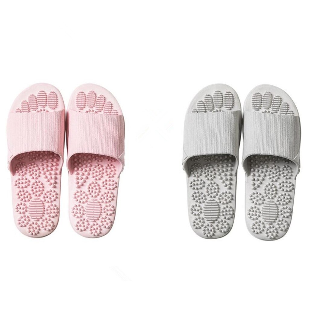 4x Indoor Vouwen Strand Schoenen Zachte Ademend Voet Massage Slippers Sandalen: pink gray