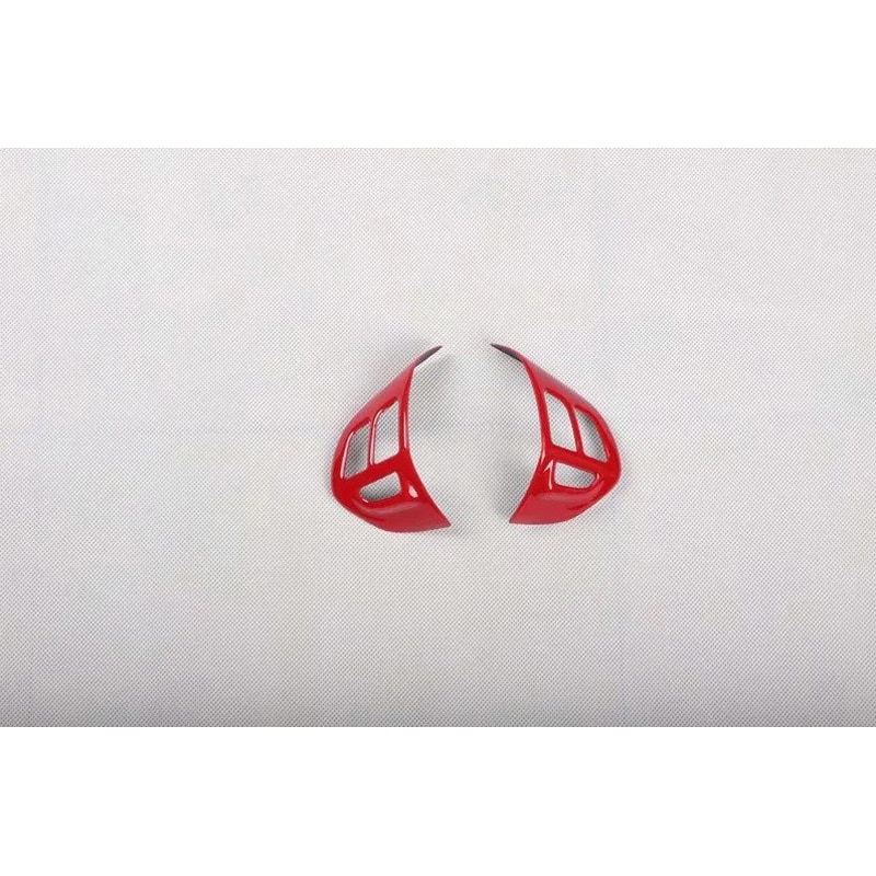 For Mitsubishi Lancer EX 2PCS Carbon Fiber ABS Car Interior Steering Wheel Cover Trim Moldings Car Styling Accessories