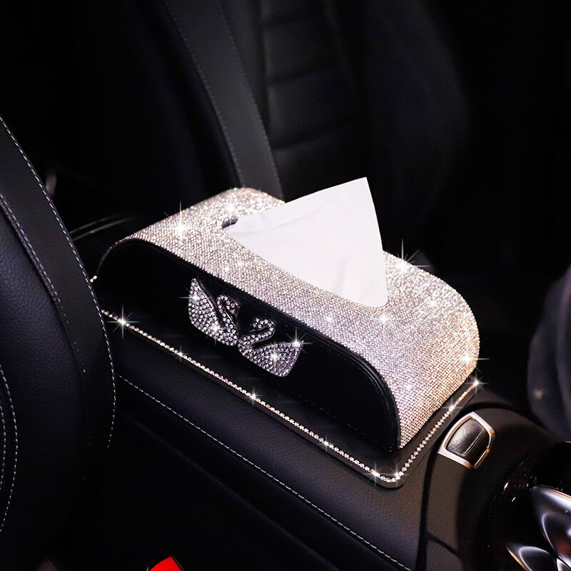 Luksus læder diamant maleri tissuekasse serviet holder bil pumpe kasse køkken væv dispenser boligindretning