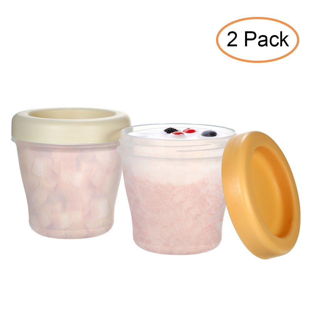 2 uds bebé contenedores de alimentos 150ml BPA-libre caja reutilizable apilable congelador tazas de almacenaje con tapa para comida de bebé leche de jugo para los niños: Default Title