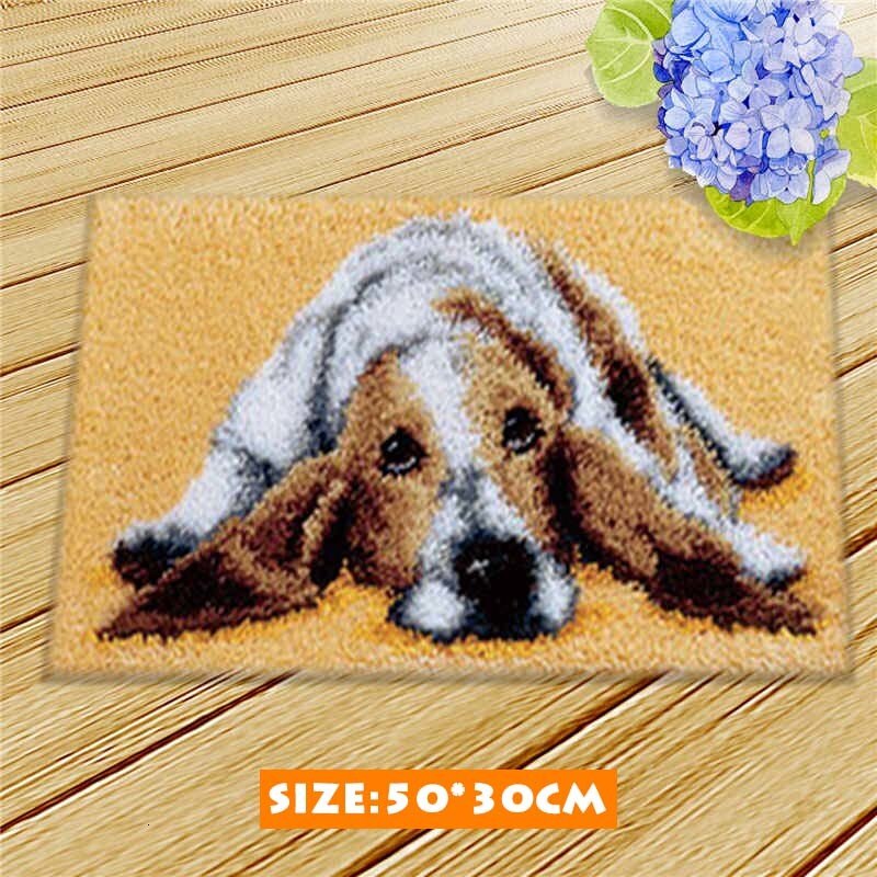 Diy Klink Haak Cartoon Kat Hond Klink Haak Mat Kussen Knooppakket Tapijt Smyrna Dier Seriesrug Kits Pakket Kussen Latchhook: AZD091