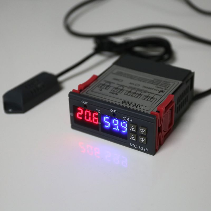 Digital Temperature and Humidity Controller Thermostat and Humidistat Double Display AC 110V 220V DC 12V 24V 10A