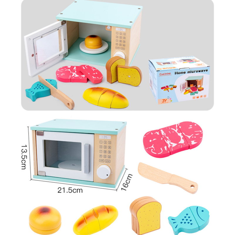 Holz Spielzeug Art Mini Nette Mikrowelle vorgeben Rolle Spielen Spielzeug Pädagogisches Für freundlicher Spielen Küche Spielzeug