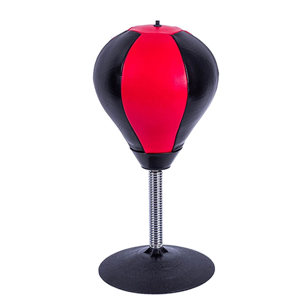 Stress Buster Desktop Punching Ball Bag Boxing Punch Relief Pump Speed Freestand: Red Black