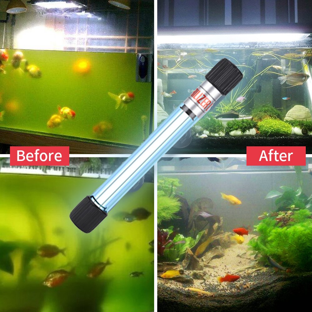 Uv-lamp voor aquariumreinigingstimer uv-ontsmettingslicht waterreiniging groene algen helder licht voor aquariumvijver eu/us-stekker
