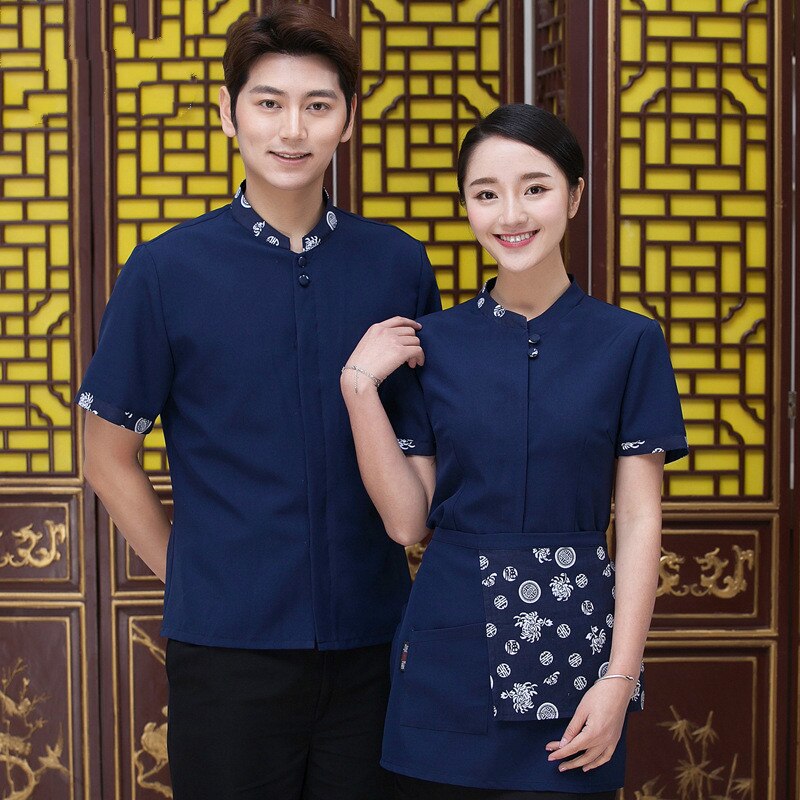 Hotel Uniforms Work Clothes Short Sleeved Summer Waiter Restaurant Fast-food Restaurant Female Uniforms Overalls Clothing