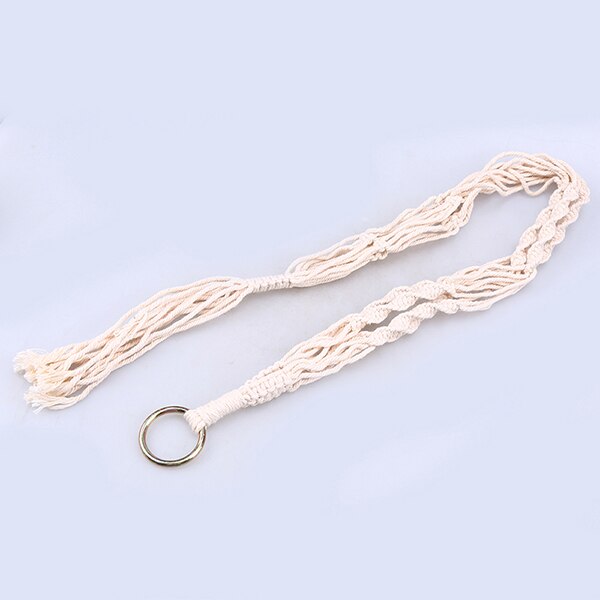 WCIC 90cm Geknoopt Macrame Plant Hanger Vintage Katoen Linnen Bloempot Mand Lifting Touw Pannenlap Tuin Gereedschap Opknoping mand: E