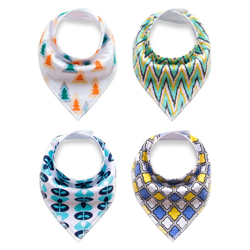 Baby bandana dregla haklappar för dregling och barnsjukdomar 4- pack set för flickor och pojkar
