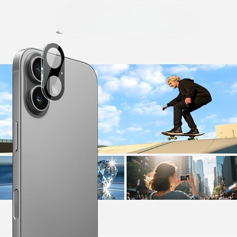1-5 uds funda de lente de cámara 3D para iPhone 17 Pro Max 17Air 17Pro 17ProMax Protector de cámara de vidrio templado trasero película de anillo de lente