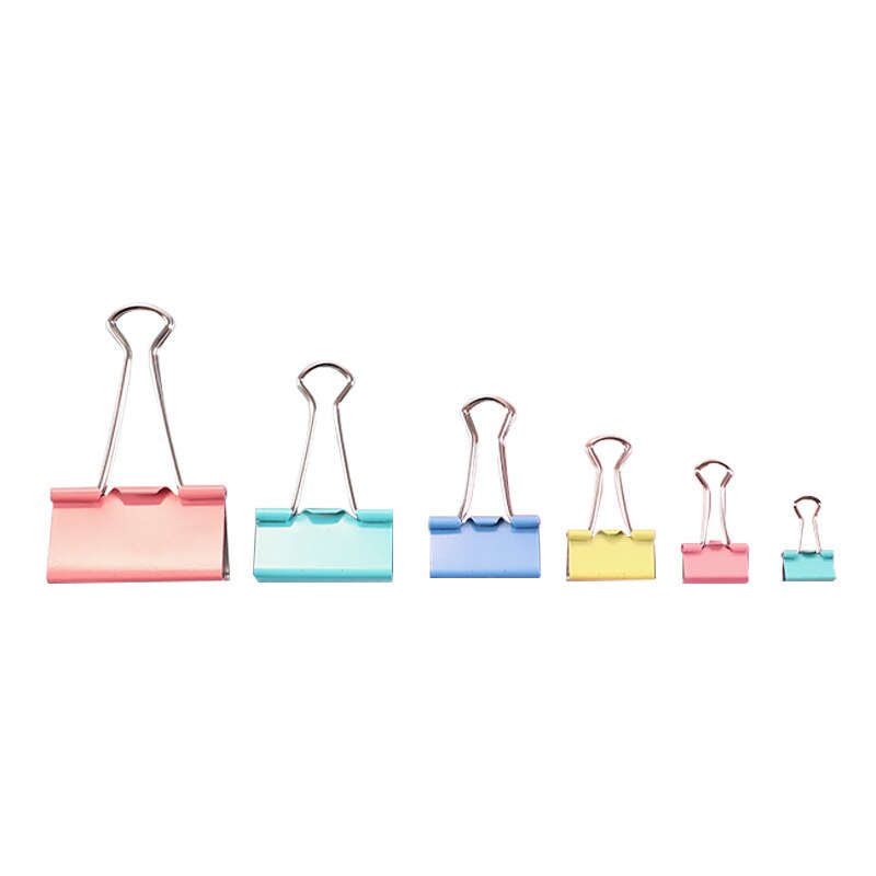 Office Stationery Barrel Color Dovetail Clip Small Clip Metal Binder Clips Students Test Paper Clip Folder Clamp