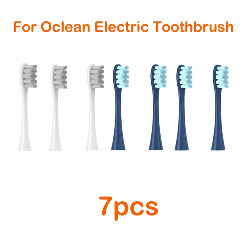 For Oclean Flow/X/ X PRO/ Z1/ F1/ One/ Air 2 /SE Brush Heads Soft DuPont Sonic Toothbrush Vacuum Bristle 7pcs Replacement Heads: creamy-white