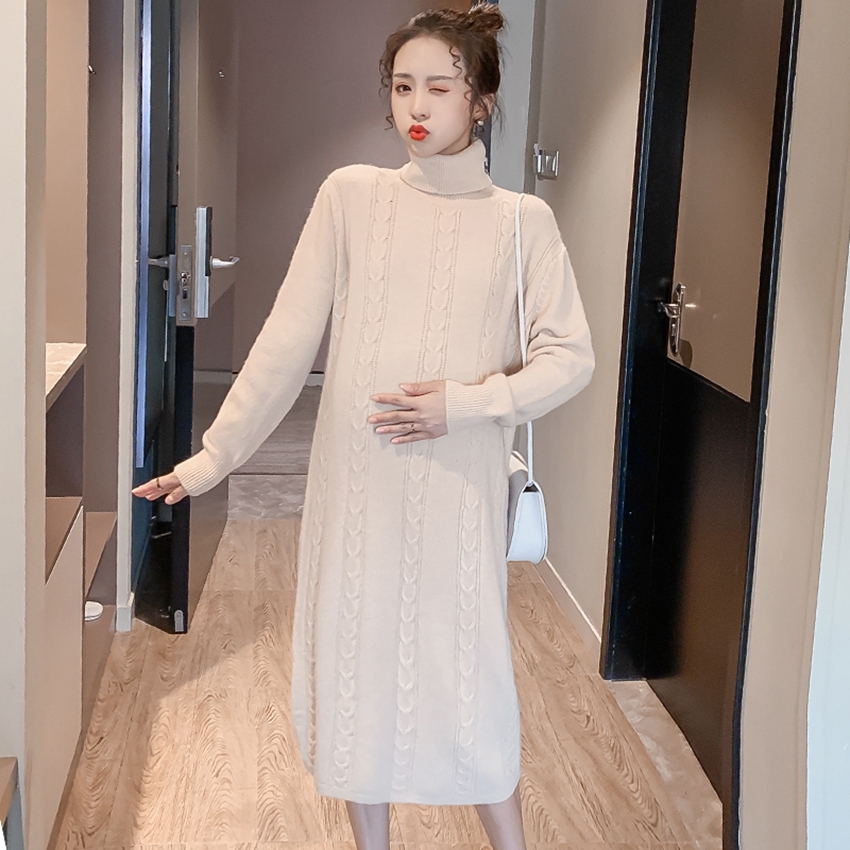 Pull à col roulé épais pour femme enceinte | , pull tricoté, coréenne, col roulé, automne hiver