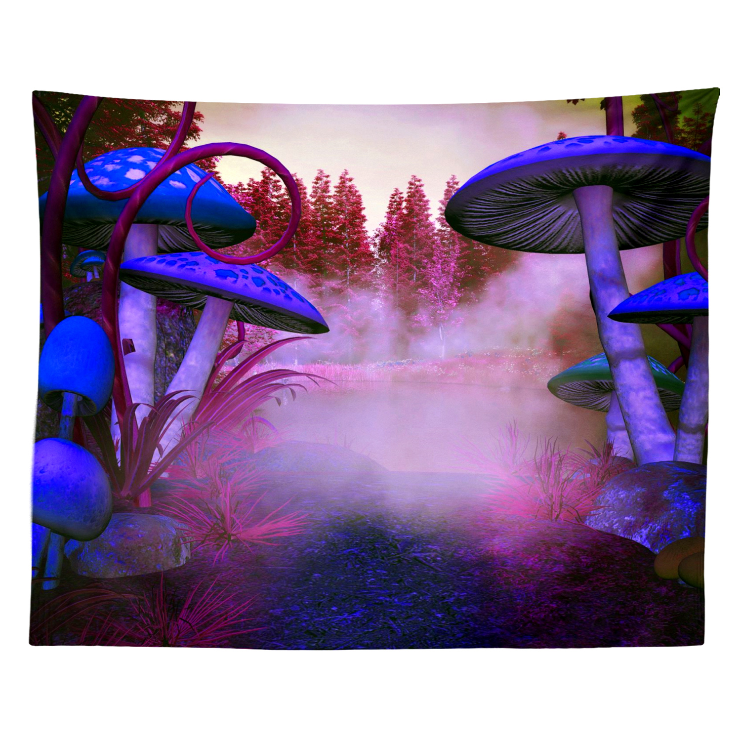 Psychedelic Mushroom Tapestry Fantasy Plant Wall Tapestry Galaxy Space Tapestry Starry Night Sky Tapestry Wall Hanging for Room: 6