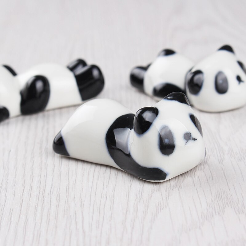 Soporte de cerámica con bolígrafo cepillo de uñas Panda, modelo de oso Panda, bonito soporte para herramientas de uñas, Kits de Arte de uñas con patrón aleatorio, 1 ud.