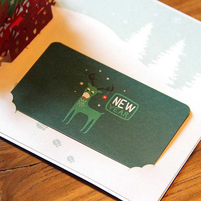 Carte 3d vœux de noël avec enveloppe, motif sapin de noël, cartes de noël pliantes en papier, joyeux noël, cartes creuses
