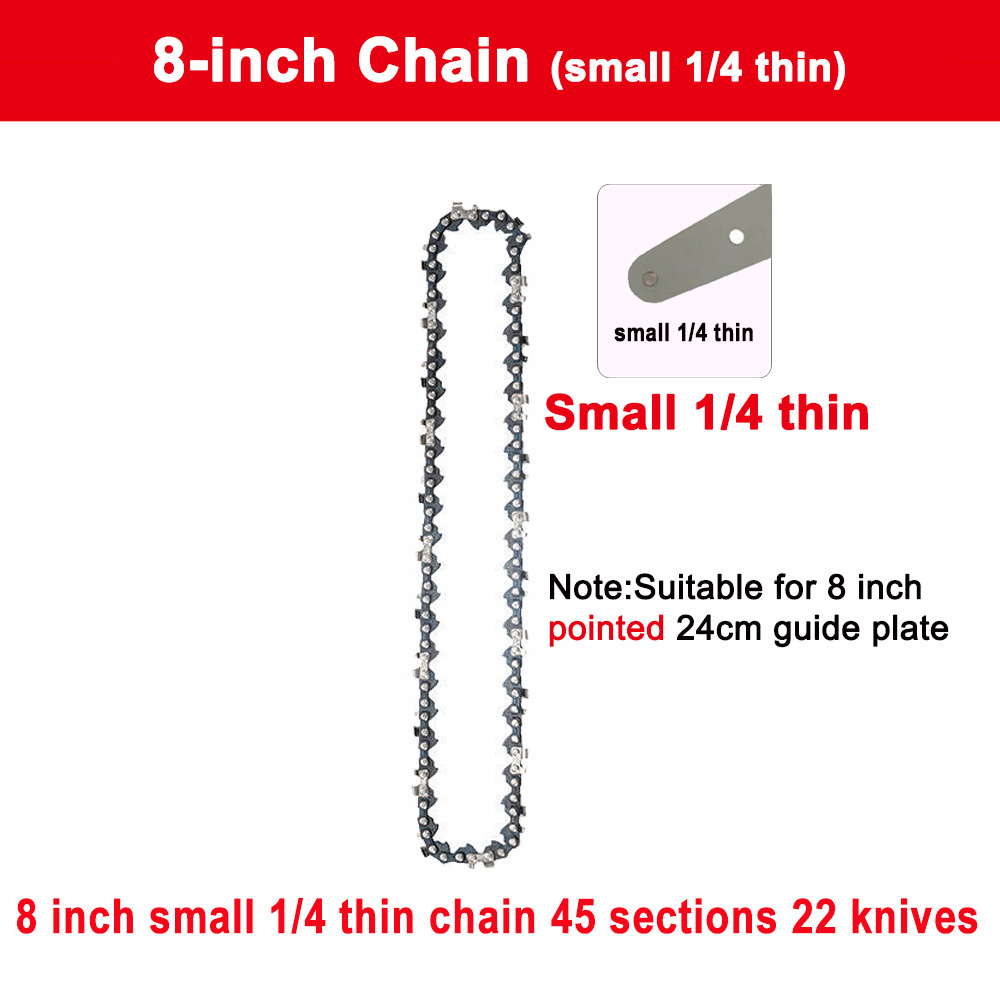 1/4 "chaîne de tronçonneuse 4/6/8 pouces Mini chaînes de tronçonneuse en acier tronçonneuses électriques chaînes d'accessoires remplacement Mini tronçonneuse électrique