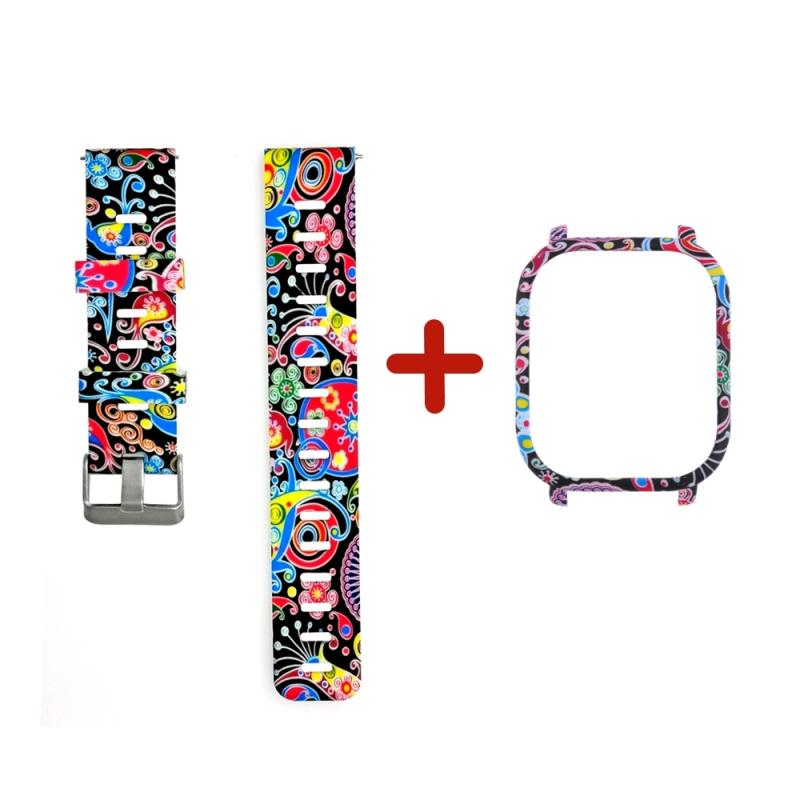 Strap 2 in 1 Watch Band Watch Case Cover Bracelet strap Protector Silicone Wrist Strap Watch Band For Amazfit GTS Strap: 06