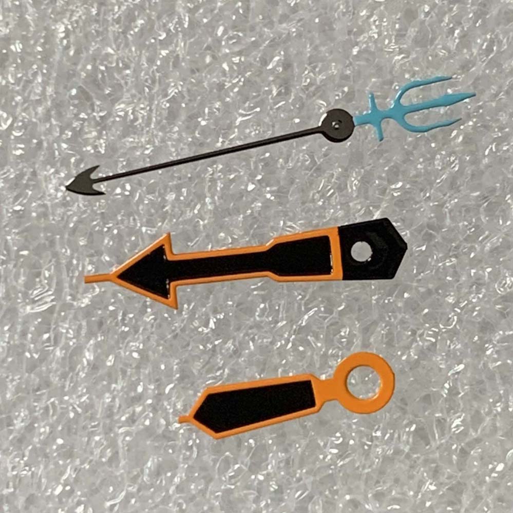 Orange Uhr Hände mit Schildkröte/Fisch/Dreizack/rüder Zweite Nadel herren Uhr Zubehör passen NH35/NH36/4R Mechanische Bewegung: Paket 14