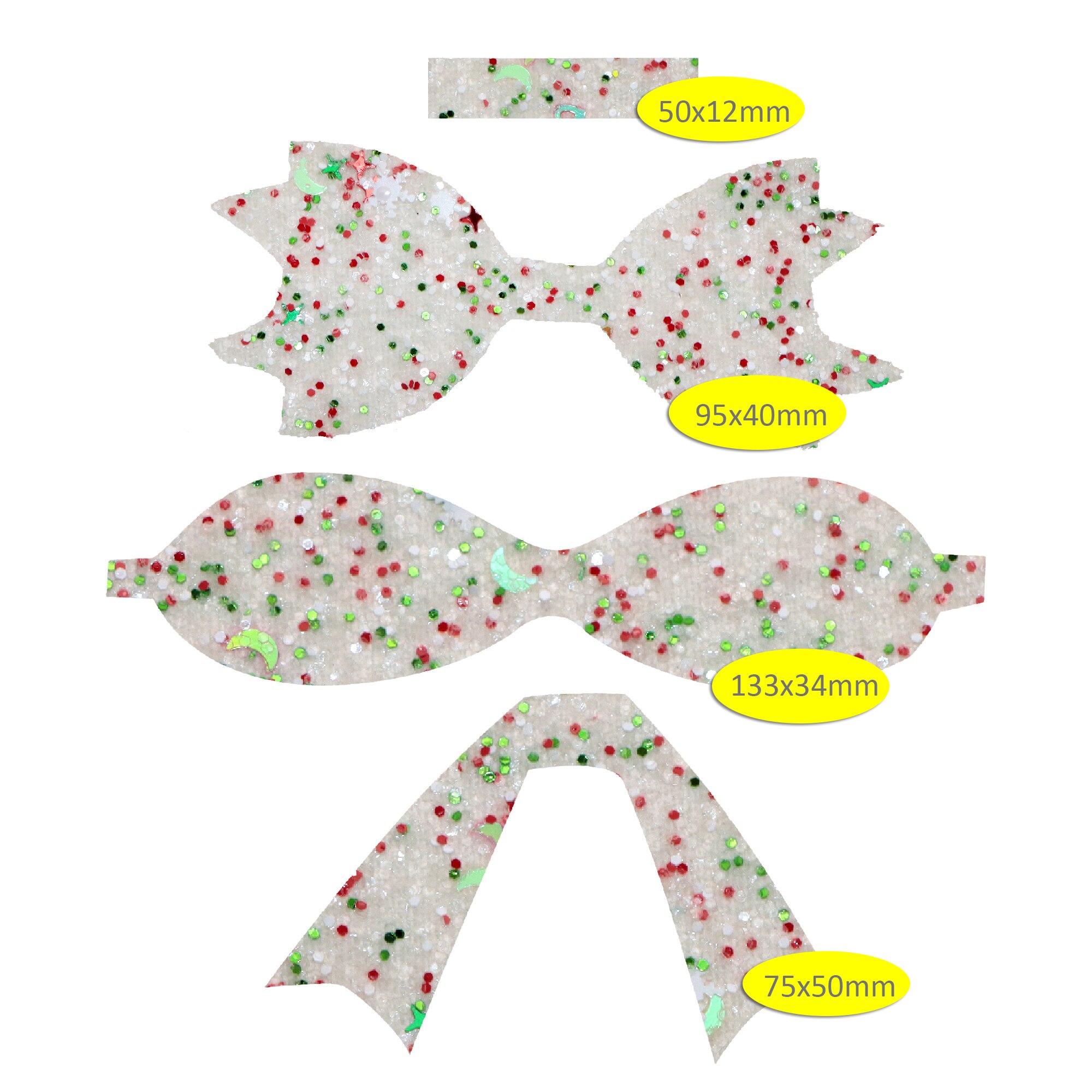 Glitter Faux Synthetic Leather Bow-knot Kit DIY Hair Bow Making For Bow-knot Handmade Material Without Clips,1Yc21159: 1140332009