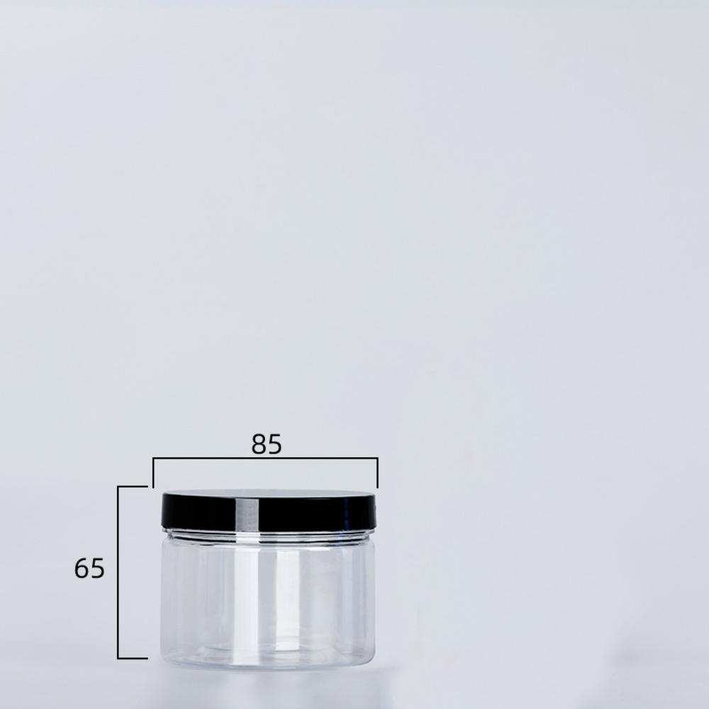 Lata sellada de plástico transparente con tapa, botella vacía para almacenamiento de alimentos, tanque cilíndrico para galletas, contenedor de almacenamiento de cocina de grado alimenticio: Azul