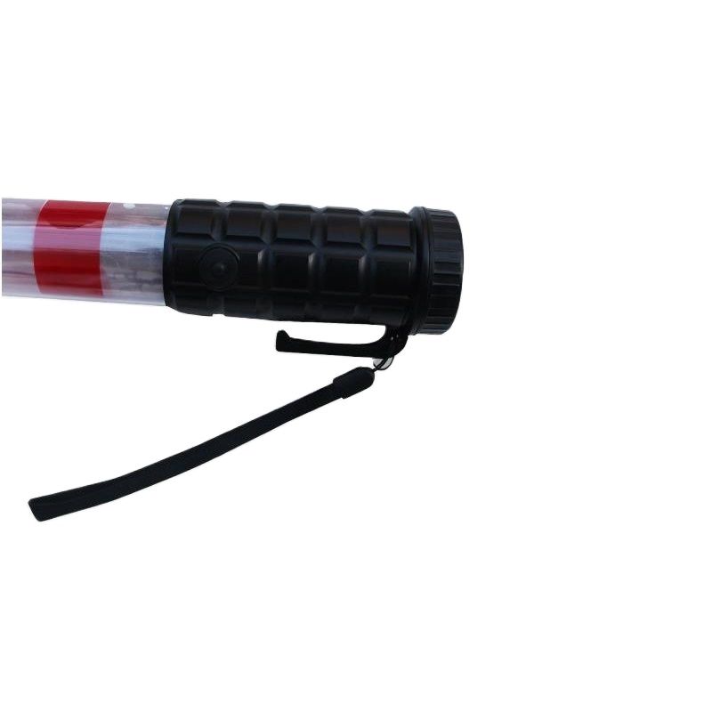 Bastón de tráfico de advertencia LED intermitente, tubo rojo y blanco recargable de 40CM, con botón e imán