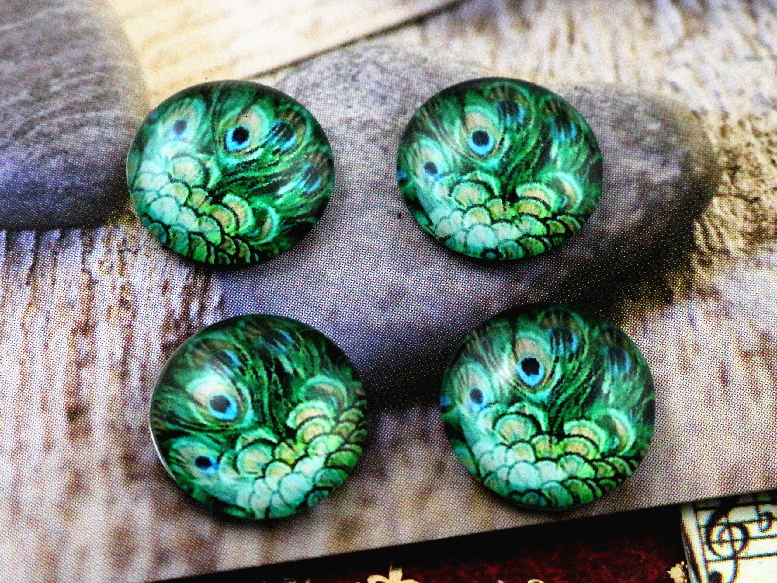 20pcs 12mm Handmade Photo Glass Cabochons E4-93