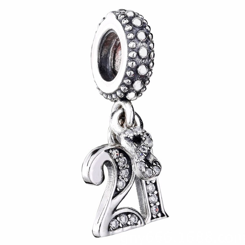 100% 925 Sterling Silver Classic Digital Women's Charm DIY Jewelry Pendant Jewelry: 797263CZ