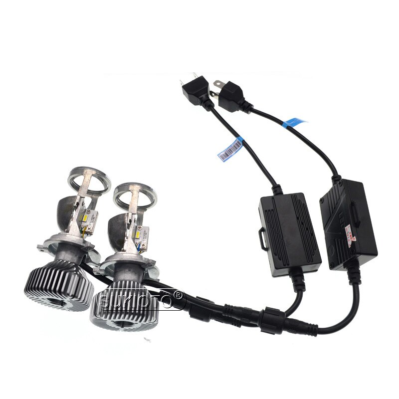 SUKIOTO 1 paar MINI lens H4 led koplamp projector lens lamp 5500 k Wit 35 w Hi Lo H4 Hoge lage LED Koplampen LHD LED H4