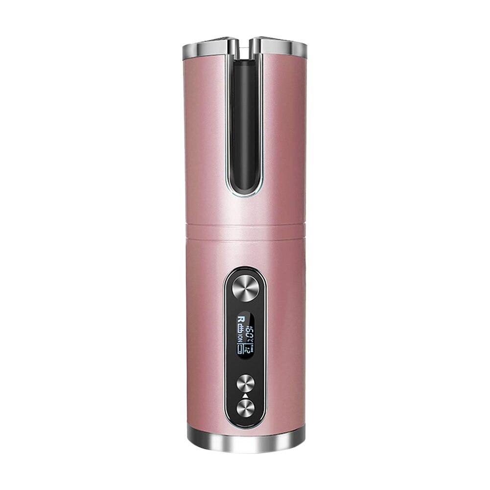 Bigoudi de cheveux automatique fer à friser sans fil USB Rechargeable Air rouleau en céramique Perm facile à utiliser des outils de coiffure pratiques: Pink