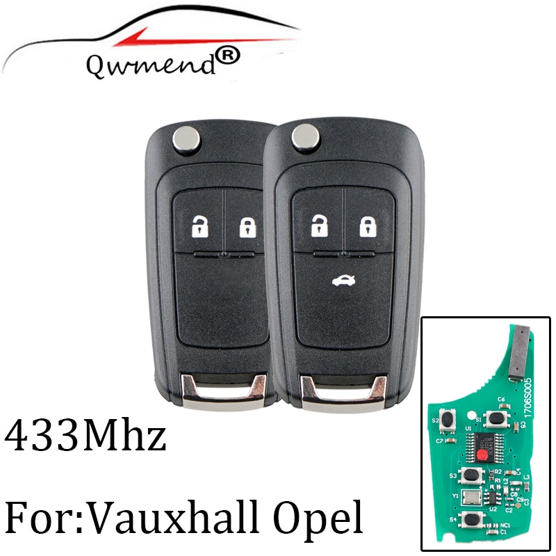 2 Knoppen 433Mhz Afstandsbediening Sleutel Voor Opel Vauxhall Astra J Corsa E Insignia Zafira C Transponder chip ID46 Originele Sleutel