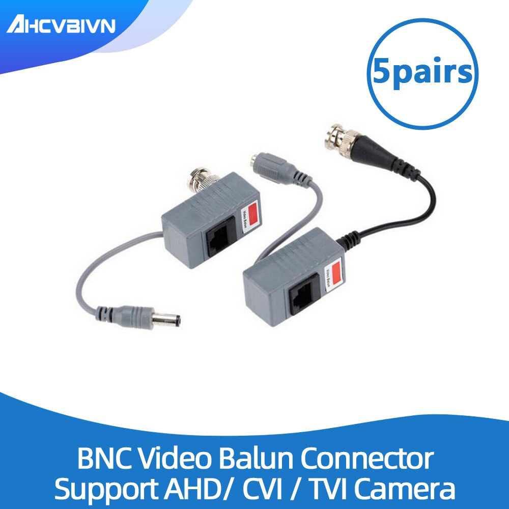 10 stuks CCTV Camera Accessoires Audio Video Balun Transceiver BNC UTP RJ45 Video Balun met Audio en Power over CAT5 /5E/6 Kabel