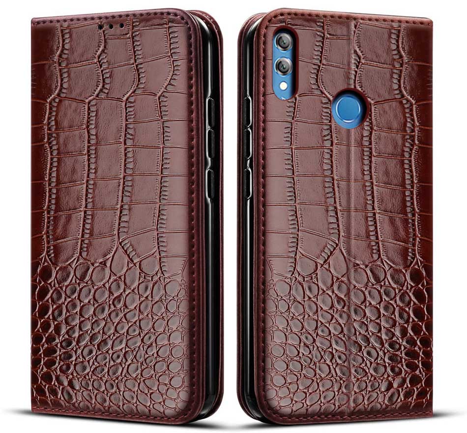 For huawei honor 9x case Honor 9X Premium Case flip leather Magnetic Phone case For Huawei Honor 9X Premium STK-LX1 cover: Honor 9X premium / Style 1 Brown