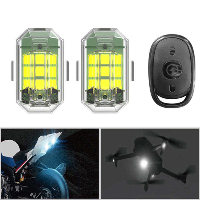4 STKS Draadloze LED Drone Stroboscooplamp voor Motor Auto Fiets Afstandsbediening Anti-collision Waarschuwingslampje Signaallicht