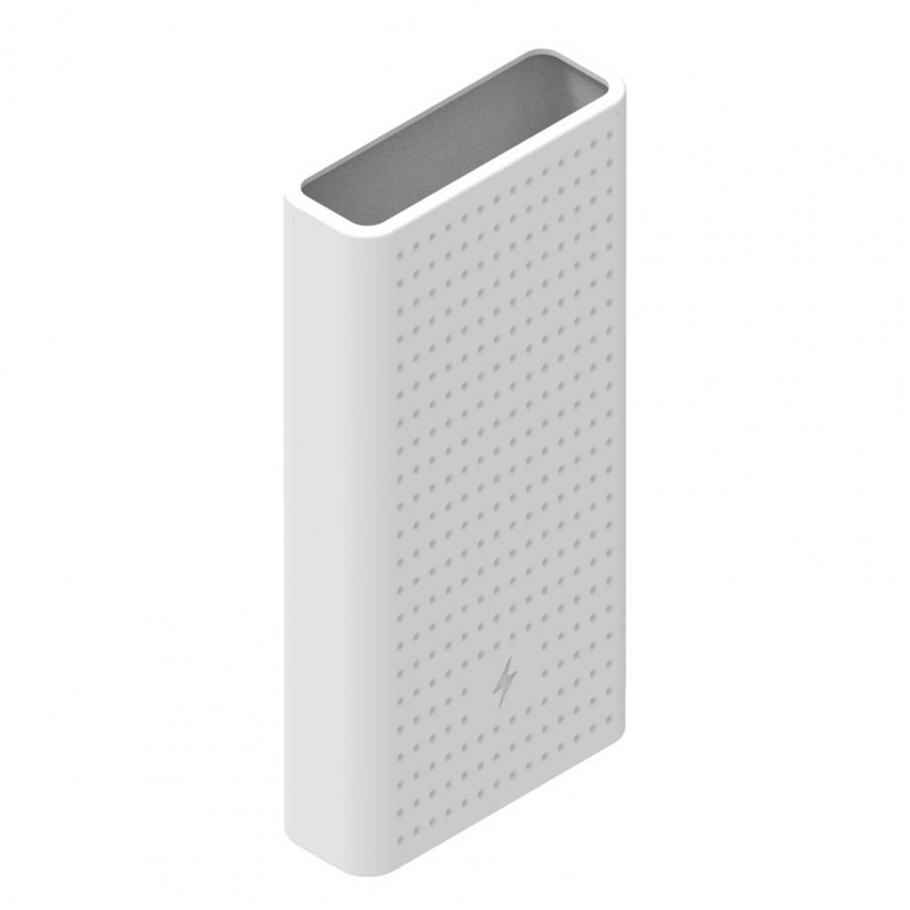 Stofdicht Effen Kleur Zachte Siliconen Case Beschermhoes Voor Xiaomi 20000Mah Power Bank: White