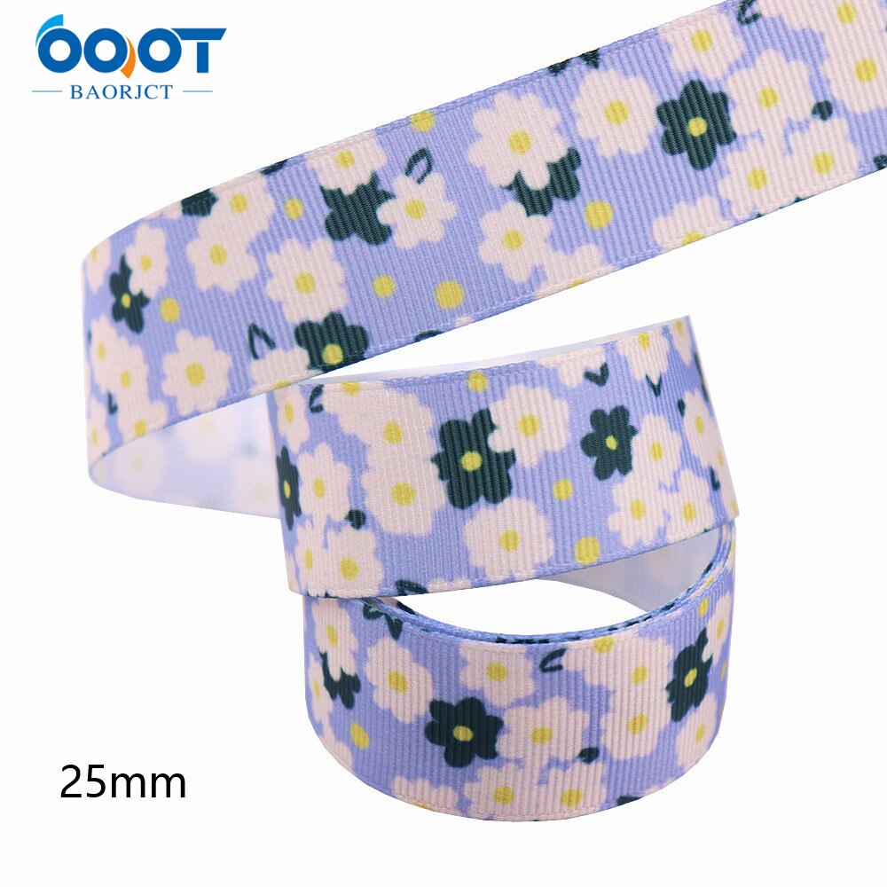 Flower Thermal Transfer Printed Grosgrain Ribbons,25mm 10Yards M-211111-2103 Wrap Bow Cap DIY Accessories Decorations: M-211111-2109