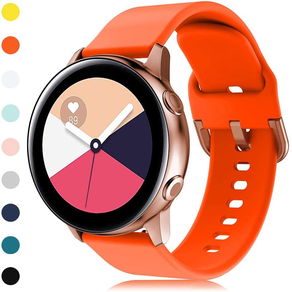 Urremme 20mm til samsung galaxy watch active 2 silikone sport armbånd urremme til samsung active 2 urremme 1:1