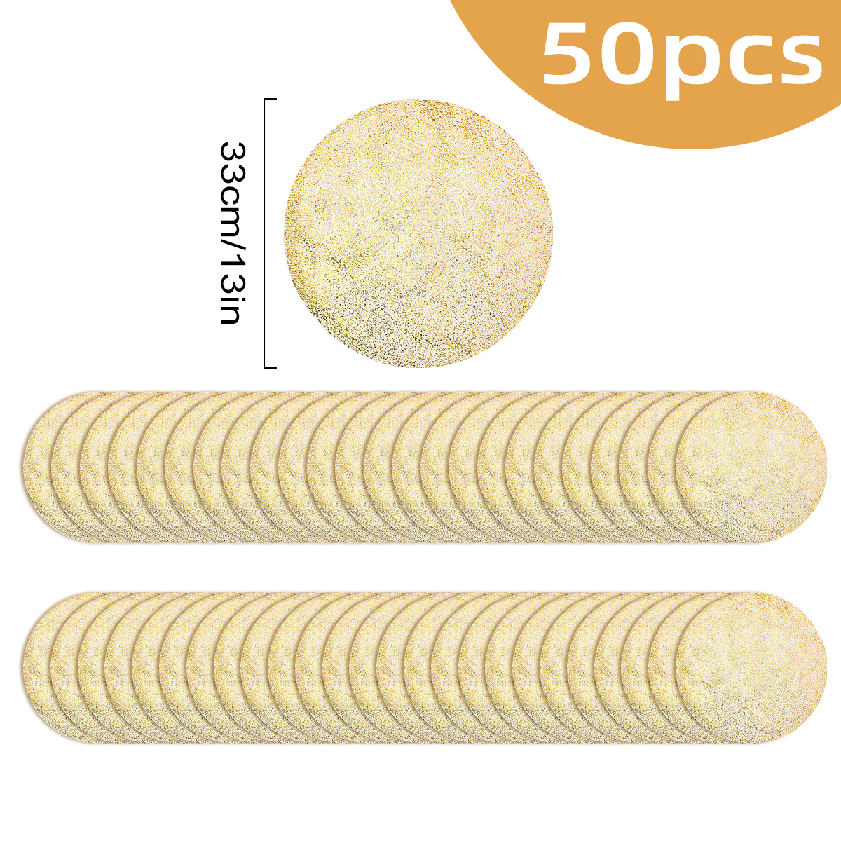 Juego de manteles individuales dorados desechables Leeseph, manteles de mesa redondos de lámina dorada de 13 pulgadas para mesa de comedor de decoración del hogar de de Navidad: Beige