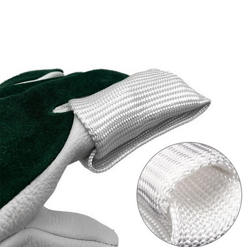 1/2pcs Breathable Finger Heat Shield Cover Guard Weld Welding Gloves Heat Protection For Industrial Welders Fiberglass White^o^