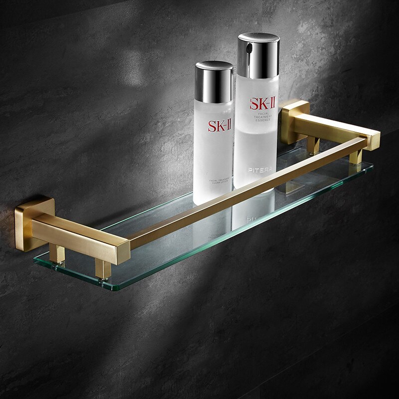 Bathroom Accessories Set Solid Brass Towel Bar/Rack Tissue Rack Toilet Brush Holder Corner Shelves Bath Hardware Brushed gold