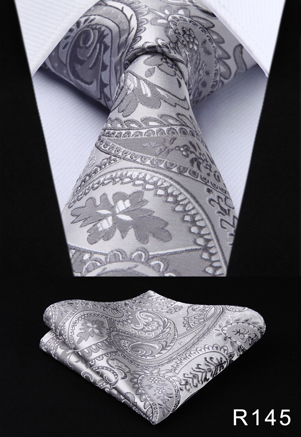 Paisley blume 3,4 "Seide Gewebt Hochzeit Männer Krawatte Krawatte Tasche Platz Klassische Partei Hochzeit Herrenmode Taschentuch einstellen # RF4: R145
